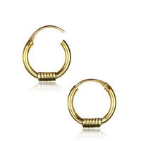Load image into Gallery viewer, Brass Ohrringe Creolen antik golden Hoops zwei Größen - chic-net.de

