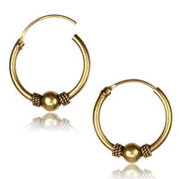 Load image into Gallery viewer, Brass Ohrringe Creolen antik golden Hoops zwei Größen - chic-net.de
