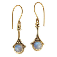 Cargar imagen en el visor de la galería, Brass Ohrringe mit Stein antik golden Tropfen oval rund Geige Messing Ohrhänger - chic-net.de
