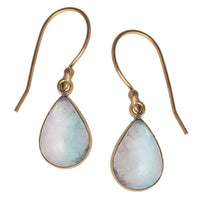 Cargar imagen en el visor de la galería, Brass Ohrringe mit Stein antik golden Tropfen oval rund Geige Messing Ohrhänger - chic-net.de
