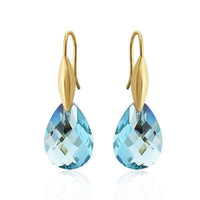 Cargar imagen en el visor de la galería, Brass Ohrringe Ohrhänger Mandel gold Glaskristall facettiert Tropfen nickelfrei Damen - chic-net.de
