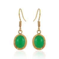 Cargar imagen en el visor de la galería, Brass Ohrringe Ohrhänger Ohrschmuck Damen Brasshänger Katzenauge eingefasst - chic-net.de
