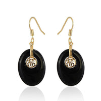 Cargar imagen en el visor de la galería, Brass Ohrringe Ohrhänger Ohrschmuck Damen Brasshänger Katzenauge oval - chic-net.de
