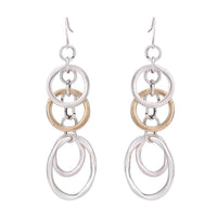 Load image into Gallery viewer, Brass Ohrringe silberfarben Kreise Anhänger silberfarben goldfarben - chic-net.de
