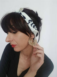 Load image into Gallery viewer, Brass Ohrringe Tribal Spiralen Kreise in Halbkreis antik golden Messing - chic-net.de
