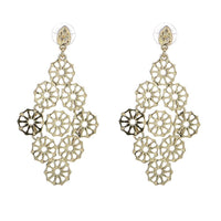 Load image into Gallery viewer, Brass Ohrstecker Räder rund Stern antik golden glänzend - chic-net.de
