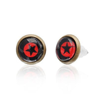 Cargar imagen en el visor de la galería, Brass Ohrstecker Stern Sterne bunt Unisex Ohrringe Edelstahl nickelfrei Kommunismus 12 mm - chic-net.de
