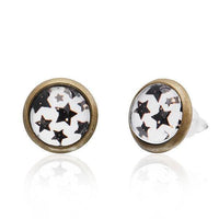 Cargar imagen en el visor de la galería, Brass Ohrstecker Stern Sterne bunt Unisex Ohrringe Edelstahl nickelfrei Kommunismus 12 mm - chic-net.de
