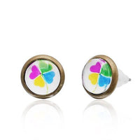 Load image into Gallery viewer, Brass Ohrstecker Stern Sterne bunt Unisex Ohrringe Edelstahl nickelfrei Kommunismus 12 mm - chic-net.de
