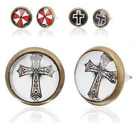 Cargar imagen en el visor de la galería, Brass Ohrstecker Stern Sterne bunt Unisex Ohrringe Edelstahl nickelfrei Kommunismus 12 mm - chic-net.de
