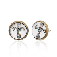 Cargar imagen en el visor de la galería, Brass Ohrstecker Stern Sterne bunt Unisex Ohrringe Edelstahl nickelfrei Kommunismus 12 mm - chic-net.de
