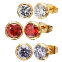 Load image into Gallery viewer, Brass Ohrstecker Stern Sterne bunt Unisex Ohrringe Edelstahl nickelfrei Kommunismus 12 mm - chic-net.de
