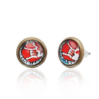 Cargar imagen en el visor de la galería, Brass Ohrstecker Stern Sterne bunt Unisex Ohrringe Edelstahl nickelfrei Kommunismus 12 mm - chic-net.de
