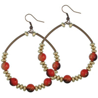 Load image into Gallery viewer, Brass orange schwarz gold groß Perlen Ohrringe Kupfer nickelfrei Damen Ohrhänger Schmuck - chic-net.de
