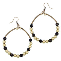 Load image into Gallery viewer, Brass Schmuck schwarz gold Damen Ohrhänger Kupfer nickelfrei Ohrringe Perlen - chic-net.de
