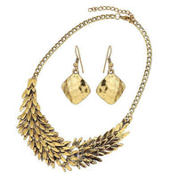 Load image into Gallery viewer, Brass Schmuckset antik goldfarben Ohrringe Kette Quadrat - chic-net.de
