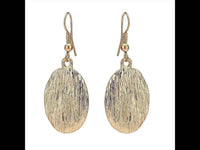 Load image into Gallery viewer, Brass Schmuckset goldfarben Kette rund Struktur Ohrringe oval Länge verstellbar - chic-net.de
