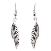 Load image into Gallery viewer, Brass Schmuckset silberfarben Kette Federn Ohrringe verstellbar - chic-net.de
