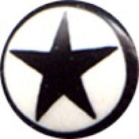 Load image into Gallery viewer, Buffalo Horn Fake Piercing, leicht gebogener Spike, schwarz mit weißer Kappe und schwarzem Stern, Ohrhänger, Ohrstecker, Ohrring - chic-net.de
