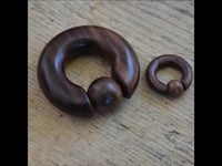 Load image into Gallery viewer, Captive Bead Klemmkugel Ring Narraholz Piercing Dehner - chic-net.de
