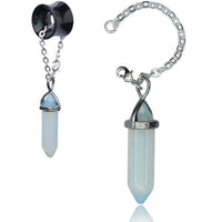 Load image into Gallery viewer, Charm Piercing Anhänger Ohrhänger für Flesh Tunnels gold Silber Messing Stein Karabiner - chic-net.de
