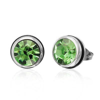 Load image into Gallery viewer, CHICNET Brass Ohrstecker silber Gummi Glaskristall 10mm rund - chic-net.de
