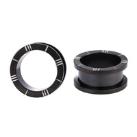 Load image into Gallery viewer, Chirurgenstahl Schraubplug silberne Striche Tunnel Plug Edelstahl dünn schwarz - chic-net.de
