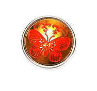 Load image into Gallery viewer, Chunks Buttons Druckknöpfe Click Button für Lederarmband Chunk Edelstahl Armband Schmetterling rot - chic-net.de

