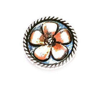Load image into Gallery viewer, Chunks Buttons Druckknöpfe Click Button für Lederarmband Chunk Edelstahl rund Armband Muster Blüte - chic-net.de
