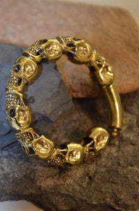 Load image into Gallery viewer, Clicker Piercing Ohrgewicht 4mm Skull Creole Messing 45g - chic-net.de
