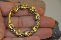 Load image into Gallery viewer, Clicker Piercing Ohrgewicht 4mm Skull Creole Messing 45g - chic-net.de
