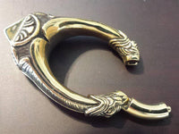 Load image into Gallery viewer, Clicker Piercing Ohrgewicht gold antik Segmentring 5mm oxidiert Messing 39g 50mm - chic-net.de
