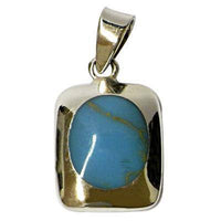 Load image into Gallery viewer, Damen Anhänger/ Silberanhänger, 925 Sterling Silber mit synthetischem Türkis, ca. 17 x 13 mm - chic-net.de
