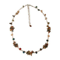 Load image into Gallery viewer, Damen Kette Perlenkette grün rot blau bunt Perlen Steinsplitter Bündel 42-48 cm Karabiner nickelfrei - chic-net.de
