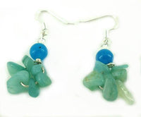 Load image into Gallery viewer, Damen Ohrringe blau türkis Bündel Perle Splitter Stein Steinohrhänger 925er Sterlingsilber - chic-net.de
