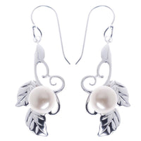 Load image into Gallery viewer, Damen Ohrringe blütenzweigförmig Silberohrringe 925 Sterling Silber Zuchtperle (1A Naturqualität) - chic-net.de
