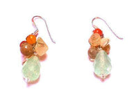 Cargar imagen en el visor de la galería, Damen Ohrringe Ohrhänger 925er Sterling Silber Perlen Steine grün und gelb - chic-net.de
