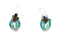 Cargar imagen en el visor de la galería, Damen Ohrringe Ohrhänger 925er Sterling Silber Perlen Steine türkis gold herz - chic-net.de
