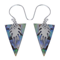 Load image into Gallery viewer, Damen Ohrringe/Ohrhänger aus Pauamuschel-Abalone, Perlmutt in 925 Sterling Silber eingefasst, ca. 17 x 23 mm - chic-net.de
