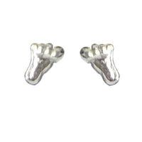 Load image into Gallery viewer, Damen Ohrstecker 925er Sterling Silber Fuß Füße mini ca. 3 x 2 mm Silberohrstecker Ohrringe - chic-net.de
