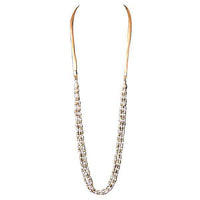 Cargar imagen en el visor de la galería, Damen Perlenkette gold weiß silber Perlen Brass Kette Baumwolle nickelfrei - chic-net.de
