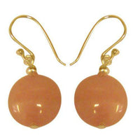 Load image into Gallery viewer, Damenohrringe mit rosa Katzenauge, rund und flach, mit 925er Sterlingsilberbügel - chic-net.de
