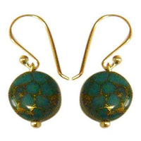 Load image into Gallery viewer, Damenohrringe mit türkisem Howlith Stein, mit 925er Sterlingsilberbügel - chic-net.de
