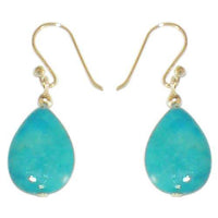 Load image into Gallery viewer, Damenohrringe mit türkisem Katzenauge, tropfenförmig, flach, mit 925er Sterlingsilberbügel - chic-net.de
