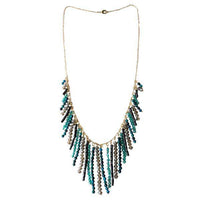 Load image into Gallery viewer, Designer Kette Stäbchen türkis schwarz gold Brass Steine Glaskristalle 72 cm nickelfrei Schmuck - chic-net.de
