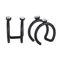 Load image into Gallery viewer, Ear cuffs, Fake Helix Ohrklemme, Edelstahl schwarz zweilagig mit glitzersteinen - chic-net.de
