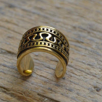 Load image into Gallery viewer, Ear cuffs Punkte Schlangenlinie schlicht Messing gold - chic-net.de
