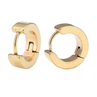 Cargar imagen en el visor de la galería, Edelstahl Creolen Ohrring goldfarben  Klippverschluss - chic-net.de
