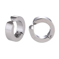 Cargar imagen en el visor de la galería, Edelstahl Creolen Ohrring Klippverschluss schlicht silberfarben - chic-net.de
