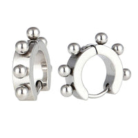 Cargar imagen en el visor de la galería, Edelstahl Creolen Ohrring silber Farben Kugeln Klippverschluss - chic-net.de
